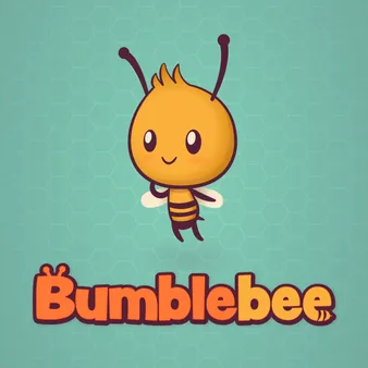 Cute little bumblebee with Bumblebee English logo