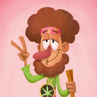 Pothead Books Game Character Illustration